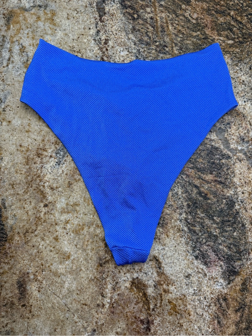 aerie Textured High-Cut Cheeky Bikini Bottoms in Bright Blue